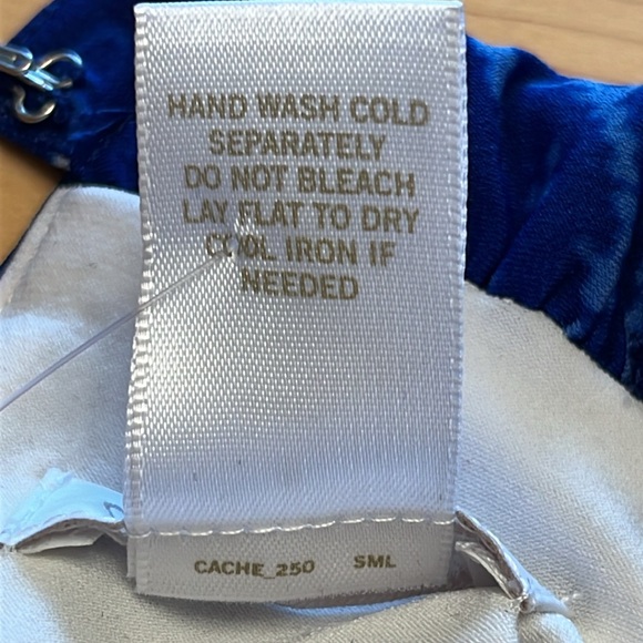 Cache Blue, Off White and Black Animal and Paisley Print Halter Maxi Dress Sz S - Picture 16 of 17